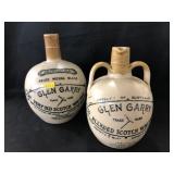 (2) Stoneware Advertising Whiskey Bottles