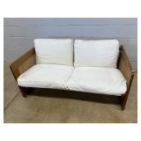 Oak Framed & Caned Loveseat