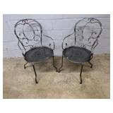 (2) Modern Metal Arm Chairs