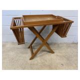 Oak Collapsible Breakfast/ TV Tray Table