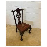 Vtg. Chippendale Carved Side Chair