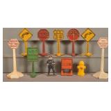 Lot of Vintage Cast Iron Toy Railroad Signs.