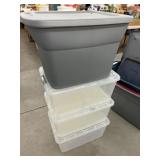 (4) Plastic Storage Totes