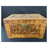 Oriental Carved Wood Storage Box