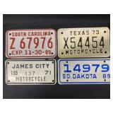 (4) Motorcycle License Plates