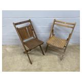 (2) Wooden Folding Chairs