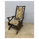 Vtg. Upholstered Platform Rocking Chair