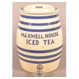 Maxwell House Stoneware Advert. Iced Tea Cooler.