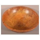 Large Antique 18-1/2" Wood Mixing Bowl.