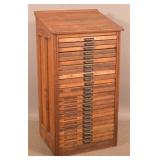 Oak 25-Drawer Typesetter