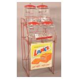 Lance Crackers Wire Display Rack with Glass Jars.