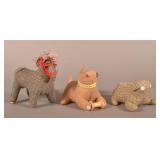 Three Vintage PA Mennonite Make-Do Animals.