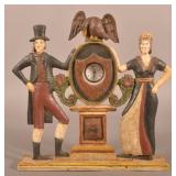 Contemporary Folk Art Carved Figural Watch Holder.