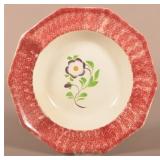 Red Spatter Ironstone Primrose Paneled Plate.