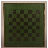 Vintage Black and Green Painted Wood Gameboard.