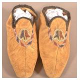 Pair of 19th C. Woodland Indian Deerskin Moccasins