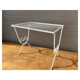 Glass Top Metal Patio Side Table