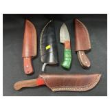 (4) Damascus Blade Crafted Knives