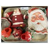 Vintage Candy Containers with Christmas Decor