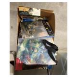 Box of Picture Frames and Box of Thomas Kinkade