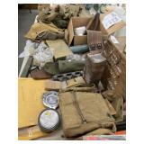 Military Items Including Gas Mask, Canteens,