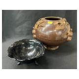 Pottery Vase with Candy Dish