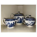 (3) Pieces of Willow Transferware China