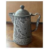 Gray Agateware Coffee Pot