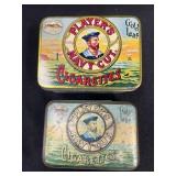 (2) Players Navy Cut Cigarette Tins