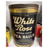 White Rose Tea Ball Tin