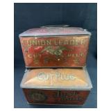 (2) Union Leader Tobacco Tins