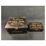 (2) Famous Cake Box Tobacco Tins