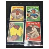 (4) 1959 Stars Cards- Ford, F.B. w/ Aaron, etc.