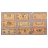 9 Confederate Virginia Treasury Banknotes