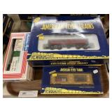 (2) American Flyer Dump Cars with Freight Cars