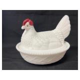 Milk Glass Hen On Nest