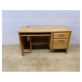 Modern Oak Desk with Pullout Keyboard Tray