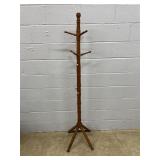 Vtg. Oak Clothes Tree