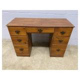 Pine Double Pedestal Desk