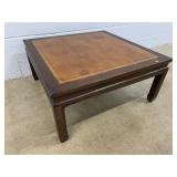 Baker Leather Top Oriental Style Coffee Table