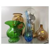 Art Glass Vases with Anniversary Clock