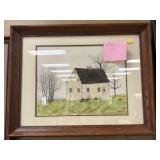 K. Henne Framed Watercolor of Hans Herr House