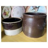 (2) Stoneware Storage Crocks