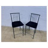 (2) Modern Metal Upholstered Chairs