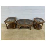 Modern 3 Pc. Glass Top Coffee & End Table Set