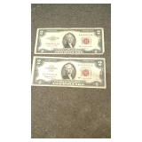 1953 & 1963 RED 2$ BILL NOTES