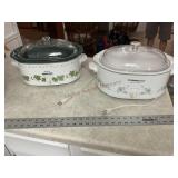 Rival crockpot and Corning Ware slow cooker