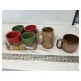 Frankoma mugs, serving set