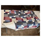 Tied lap quilt, some wear