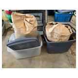 2 bags of fossil shell flour with totes